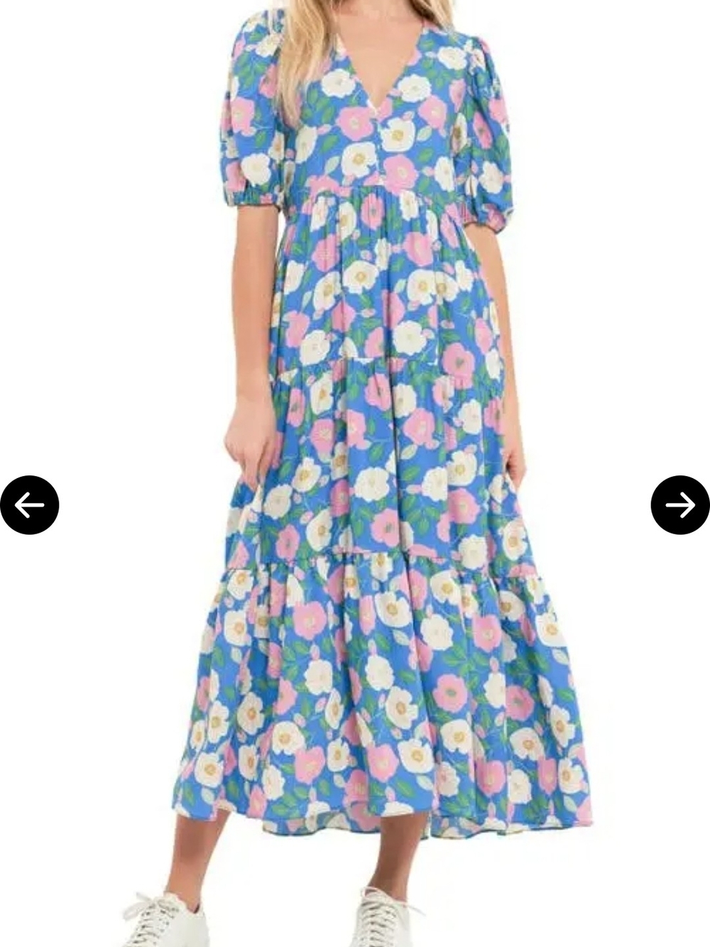 English Factory Women's Puff Sleeve Floral Midi Dress in size XL NWT